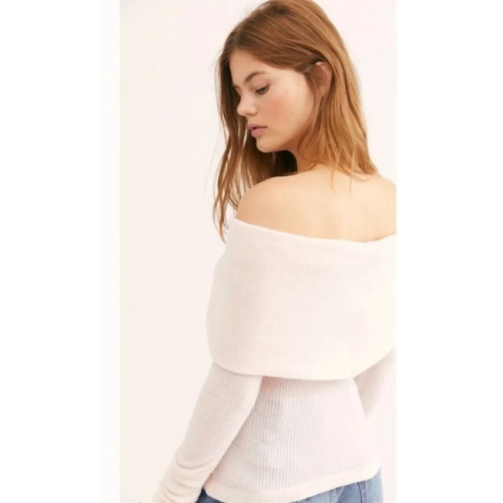 Free People Shell Pink Snowbunny Long Sleeve Top
